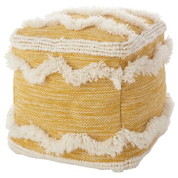 Nourison Life Styles Pouf in Mustard, , large