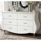 Baxton Studio Enzo 6-Drawer Dresser with White Upholstered in Stainless Steel, , large