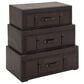 Maple and Jade 3-Drawer Vintage Faux Leather Room Chest with Buckles and Straps Details in Brown, , large