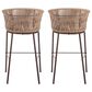Zuo Modern Freycinet Patio Barstool with Natural Frame in Gray (Set of 2), , large