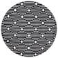 Safavieh Micro-Loop MLP166H 5" Round Charcoal and Ivory Area Rug, , large