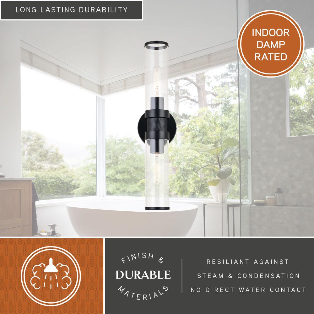 Vaxcel Levitt 2-Light Bathroom Vanity in Black, , large
