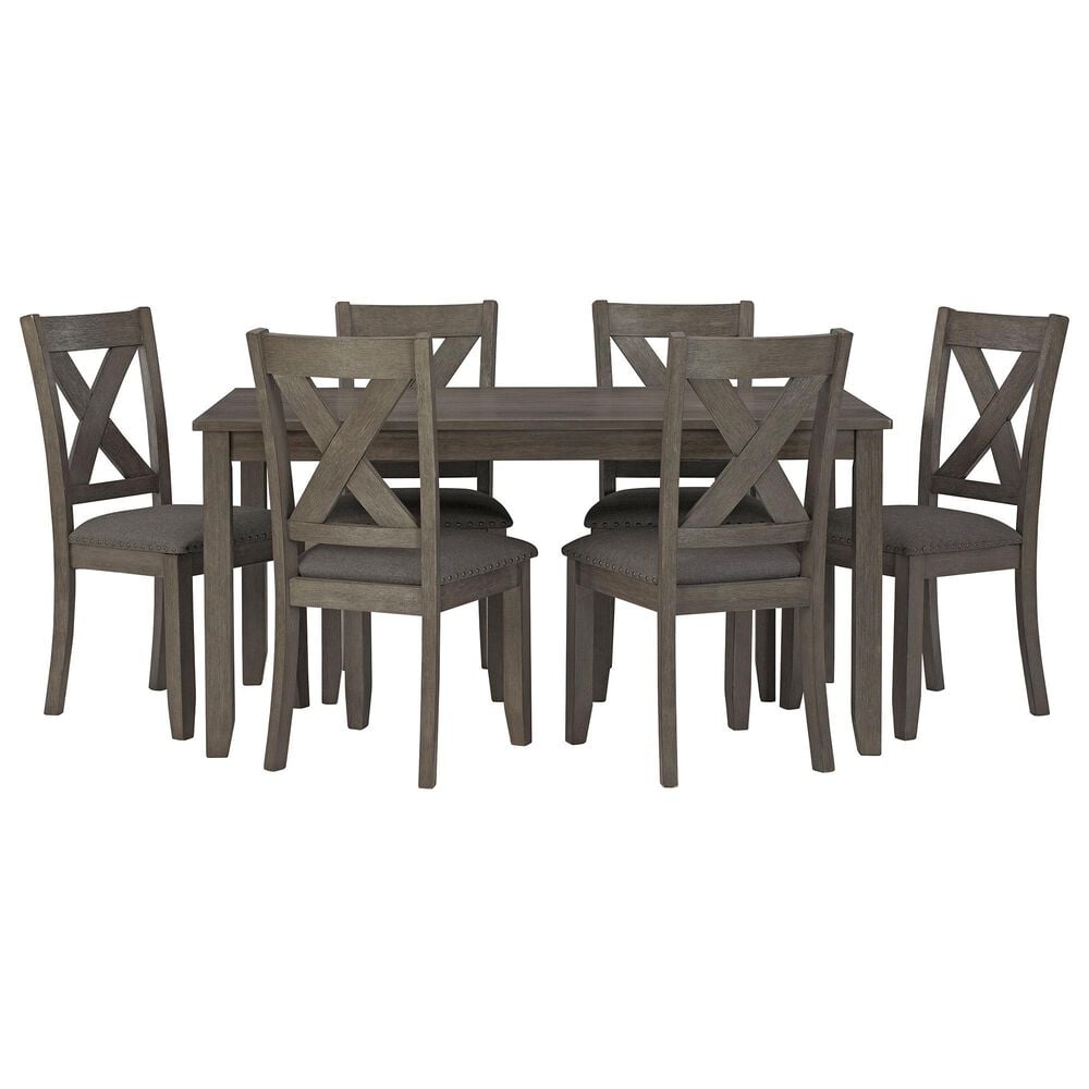 Ashley Caitbrook 7-Piece Dining Set in Antique Gray Wash, , large