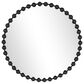Maple and Jade 36" Round Metal Wall Mirror with Beaded Detailing in Dark Gray, , large