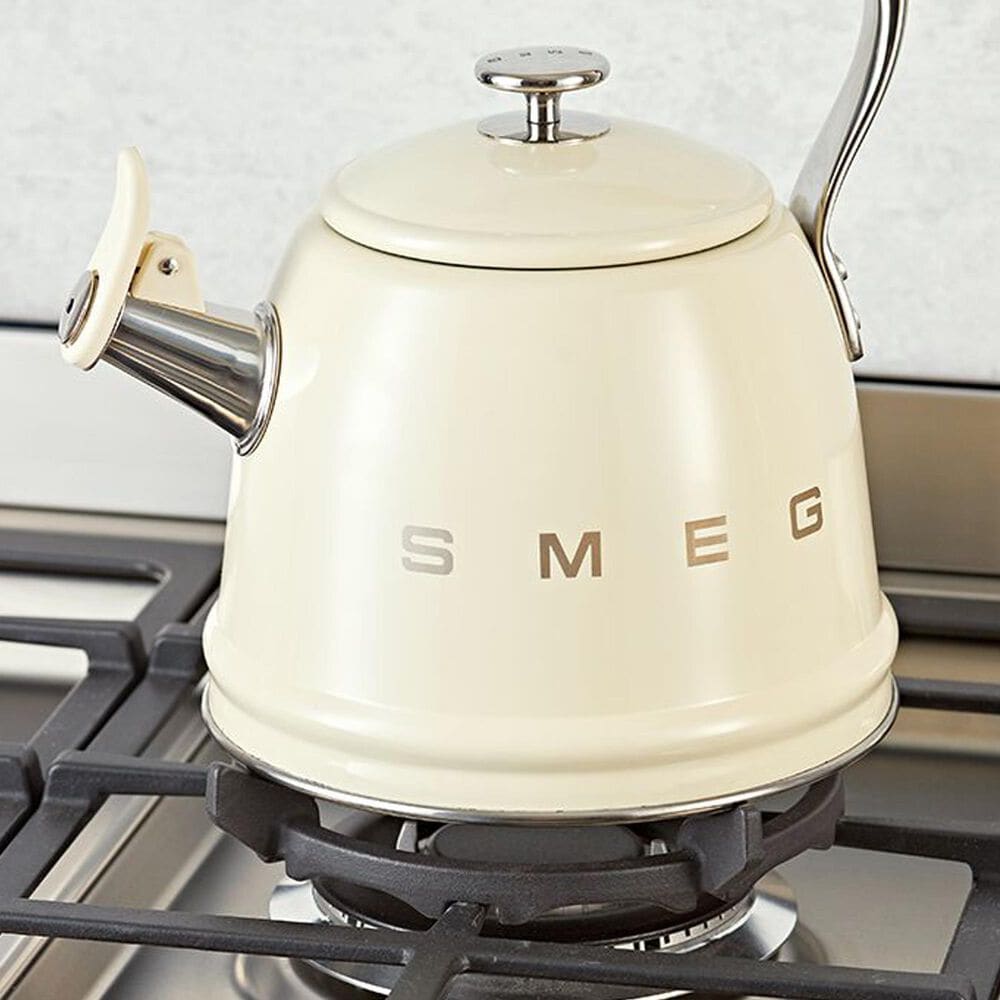 SMEG 2.3L 50&#39;s Style Stovetop Whistling Kettle in Cream, , large