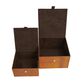 Maple and Jade 9.9" 2-Piece Handmade Storage Decorative Box Set in Brown, , large