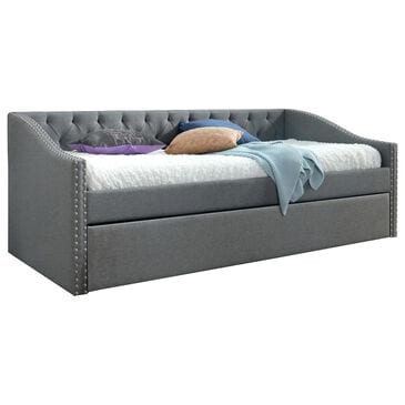 Crown Mark Loretta Daybed with Trundle in Gray without Mattresses, , large