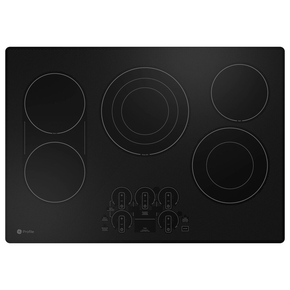 GE Profile 2-Piece Kitchen Package with Stainless Steel 30" Built-In Microwave Combination Wall Oven and Black 30" Electric Cooktop, , large