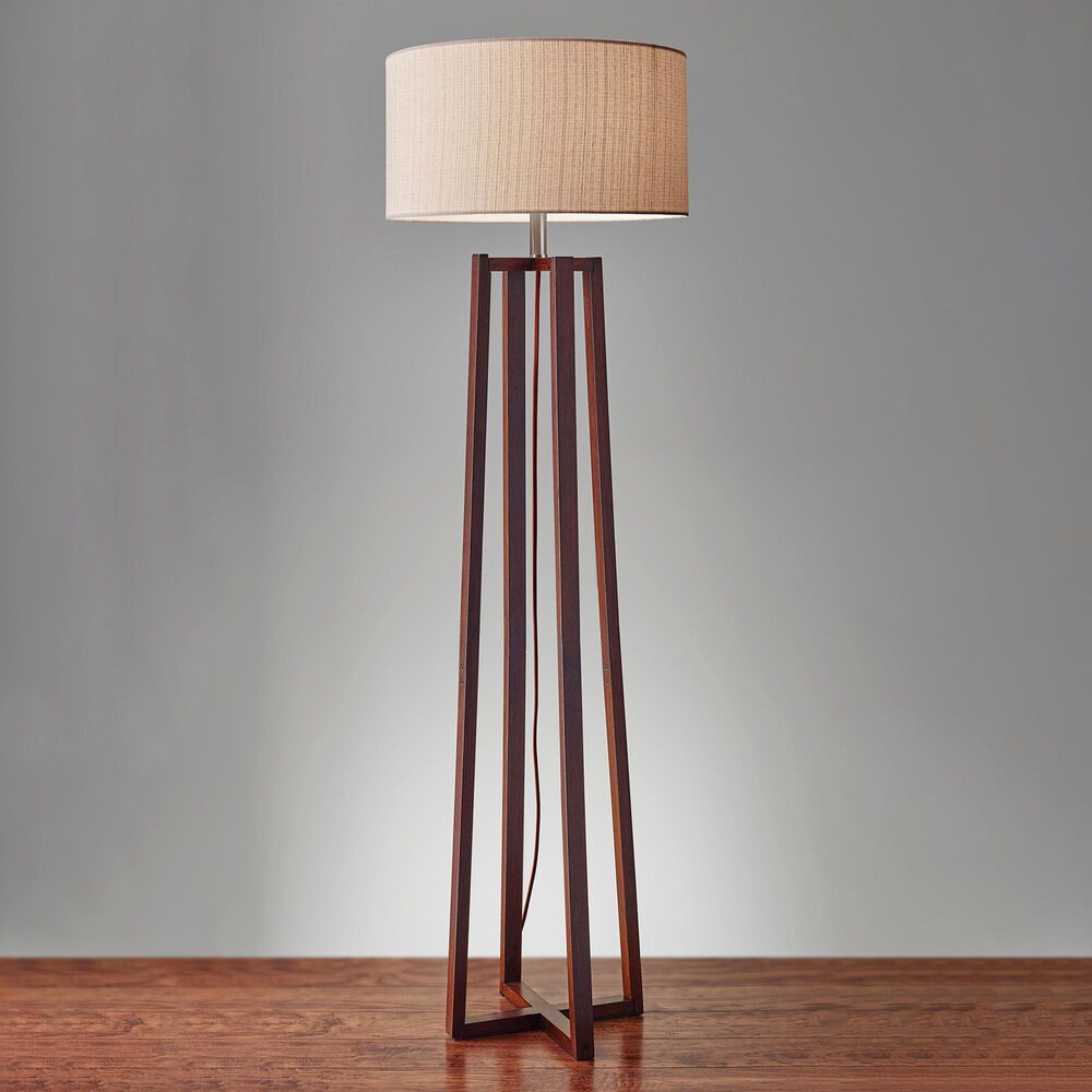 Adesso Quinn Floor Lamp in Walnut, , large