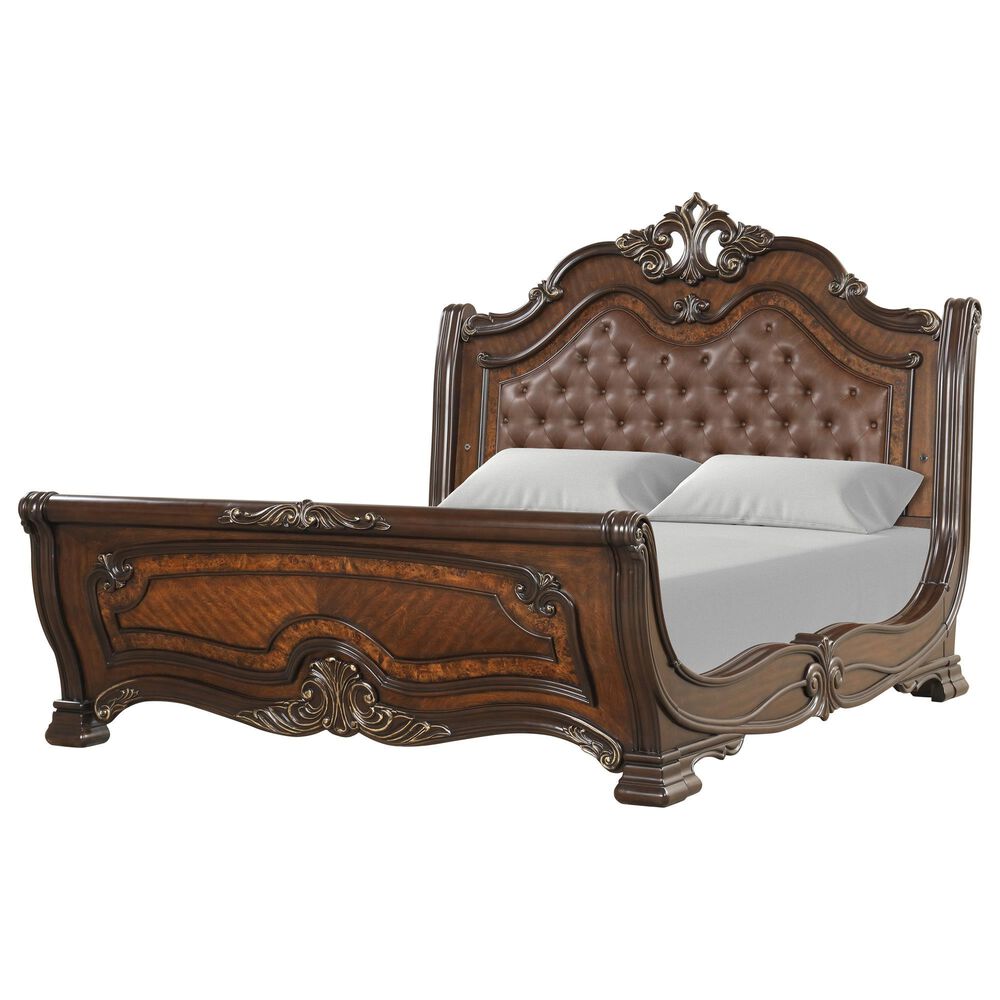 New Heritage Design Belle Notte King Sleigh Bed in Mahogany, , large