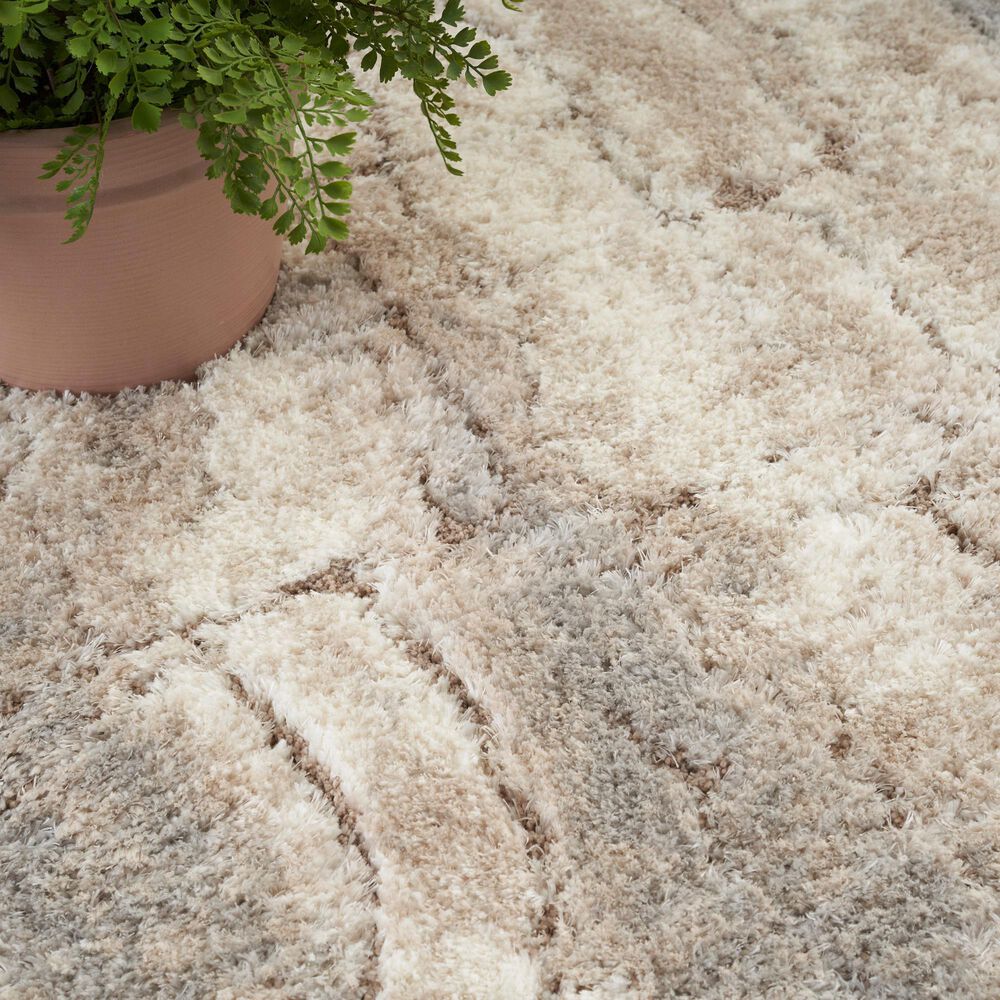 Nourison Dreamy Shag 4&#39; x 6&#39; Ivory and Beige Area Rug, , large