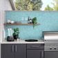 Emser Swirl Aqua 1" x 1" Square on 12" x 12" Glass Mosaic Sheet, , large