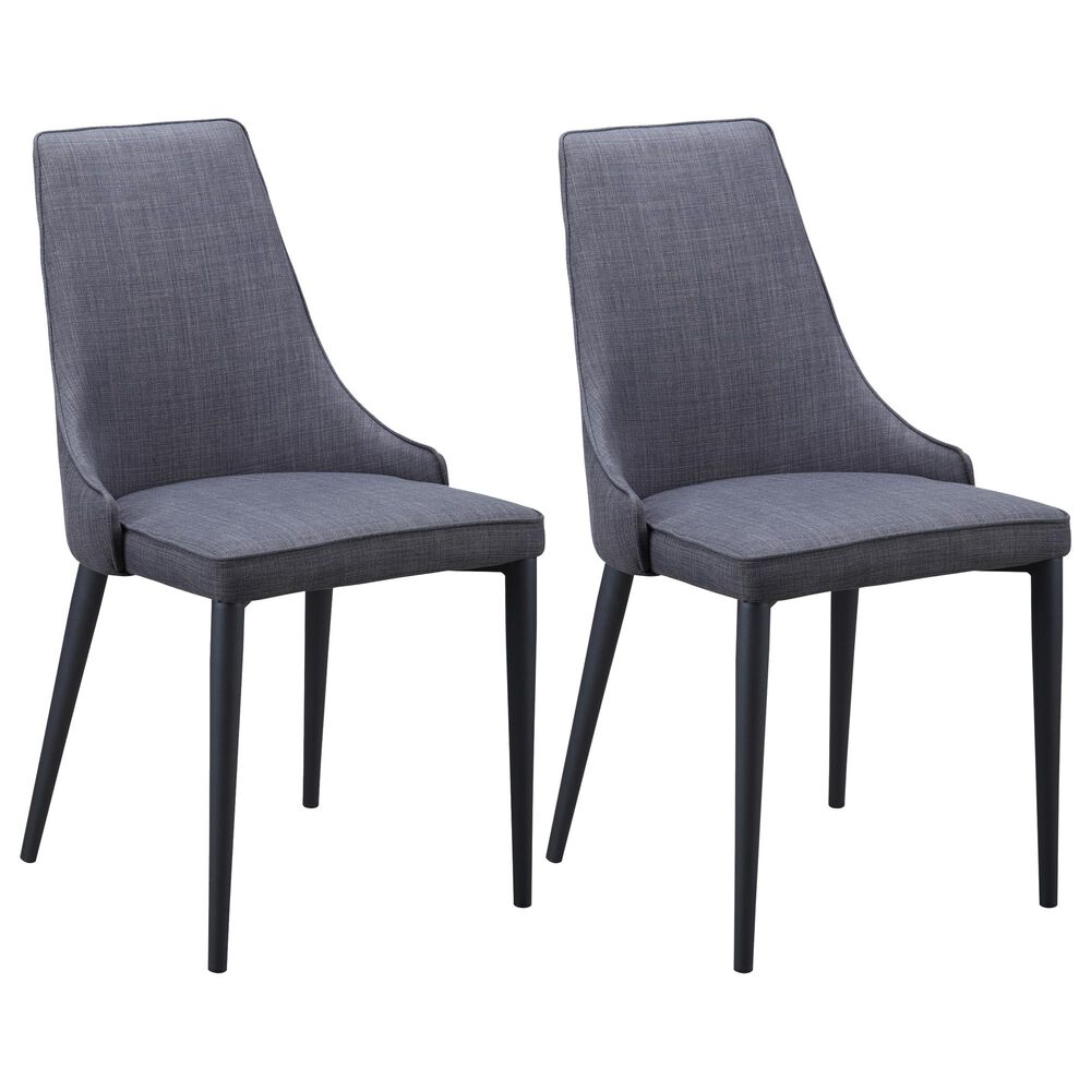 Moe's Home Collection Hazel Dining Chair in Grey (Set of 2), , large