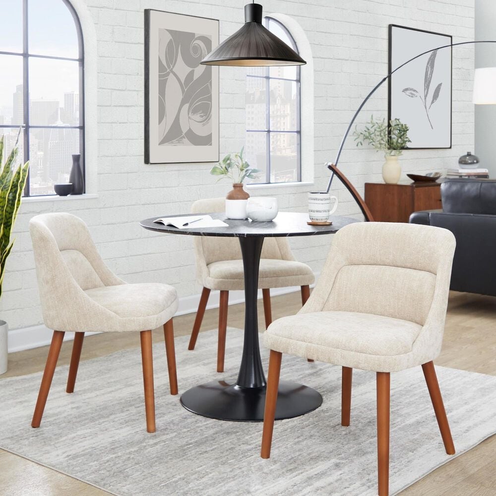 Lumisource Rina Side Chair with Light Brown Cushion in Walnut &#40;Set of 2&#41;, , large