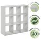 HOMLUX 9-Cube Reversible Open Back Bookshelf in Light Grey, , large