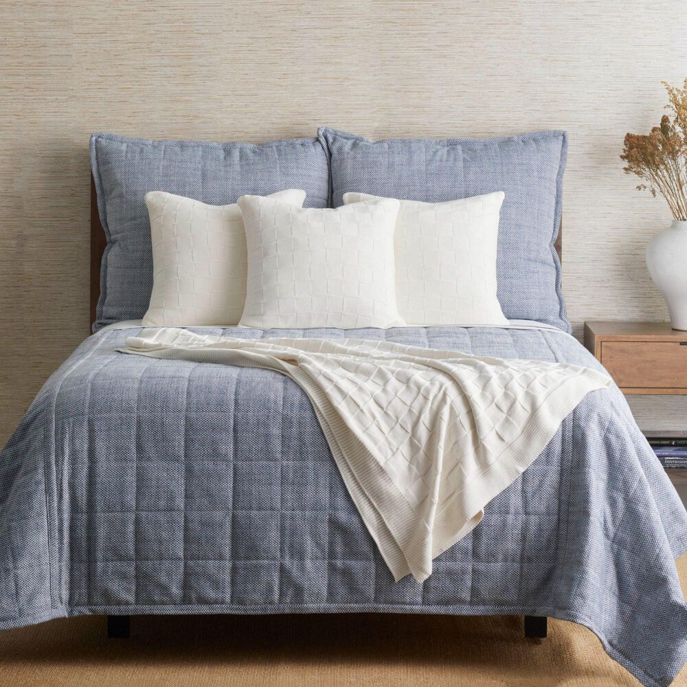 Ann Gish Panama King Coverlet in Marine, , large