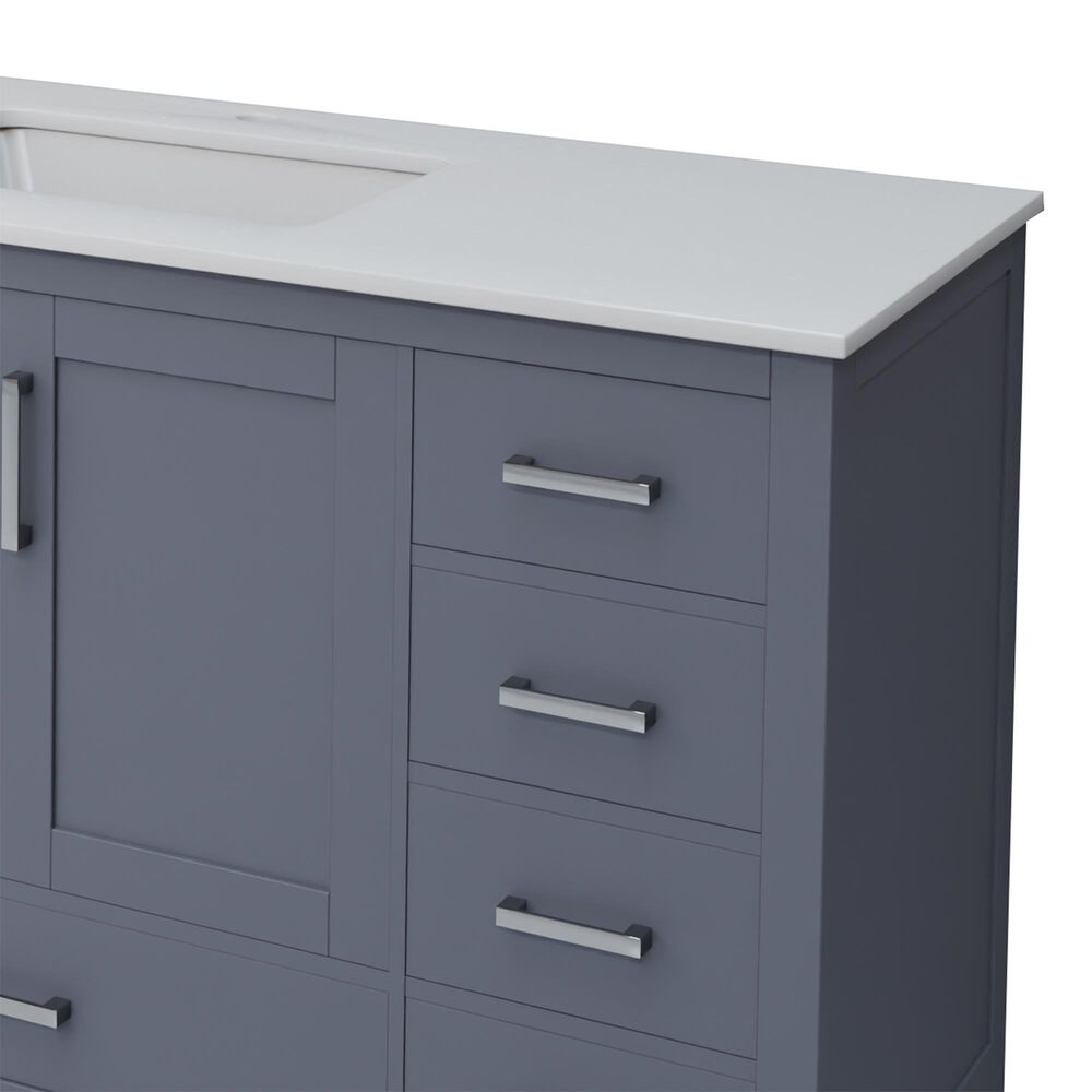 Lexora Home Jacques 84" Double Bathroom Vanity in Dark Grey with 2 cm White Cultured Marble Top and Rectangular Sinks, , large