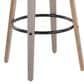 LumiSource Charlotte Swivel Bar Stool with Cream Fabric Upholstery in Light Grey and Black (Set of 2), , large