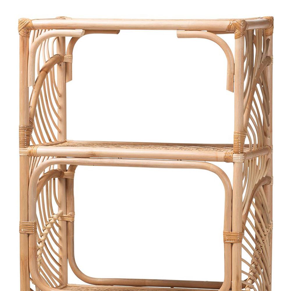Baxton Studio Baara 4-Shelf Bookcase in Natural Brown, , large