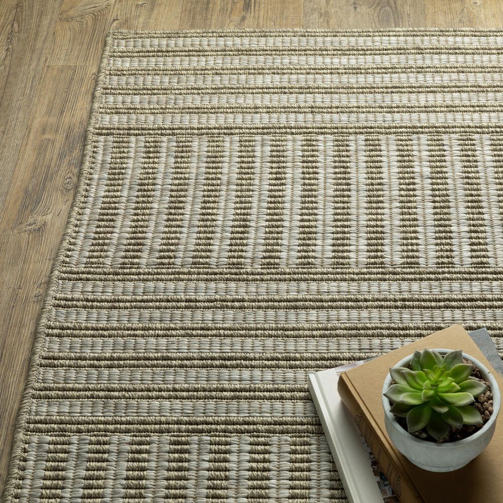 Oriental Weavers Tortuga TR02A 7&#39;10&quot; x 10&#39; Beige and Black Area Rug, , large