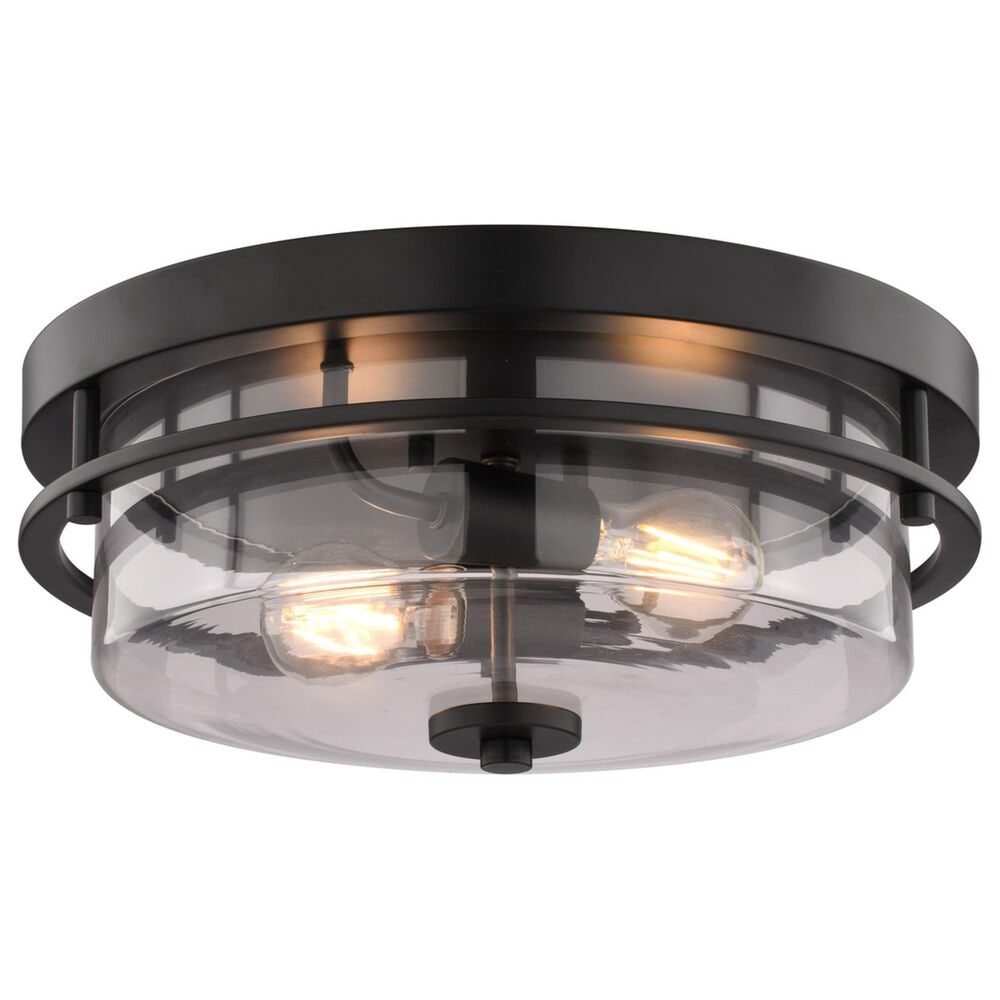 Vaxcel Grace 2-Light Flush Mount in Matte Black, , large