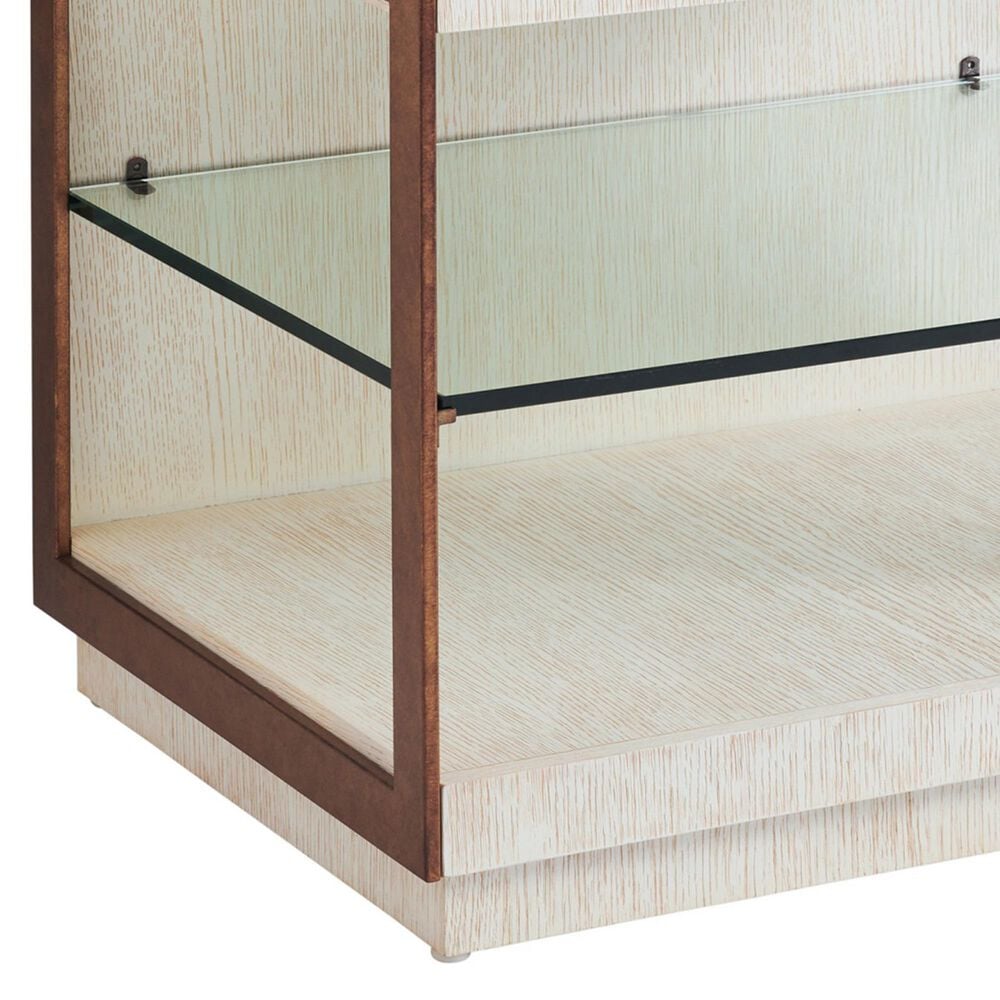 Lexington Furniture Carmel Point Lobos Rectangular End Table in White and Brass, , large