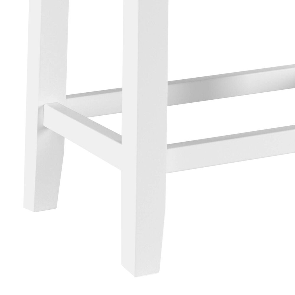 Linon Home Decor Claridge Counter Stool with Teal Cushion in White, , large
