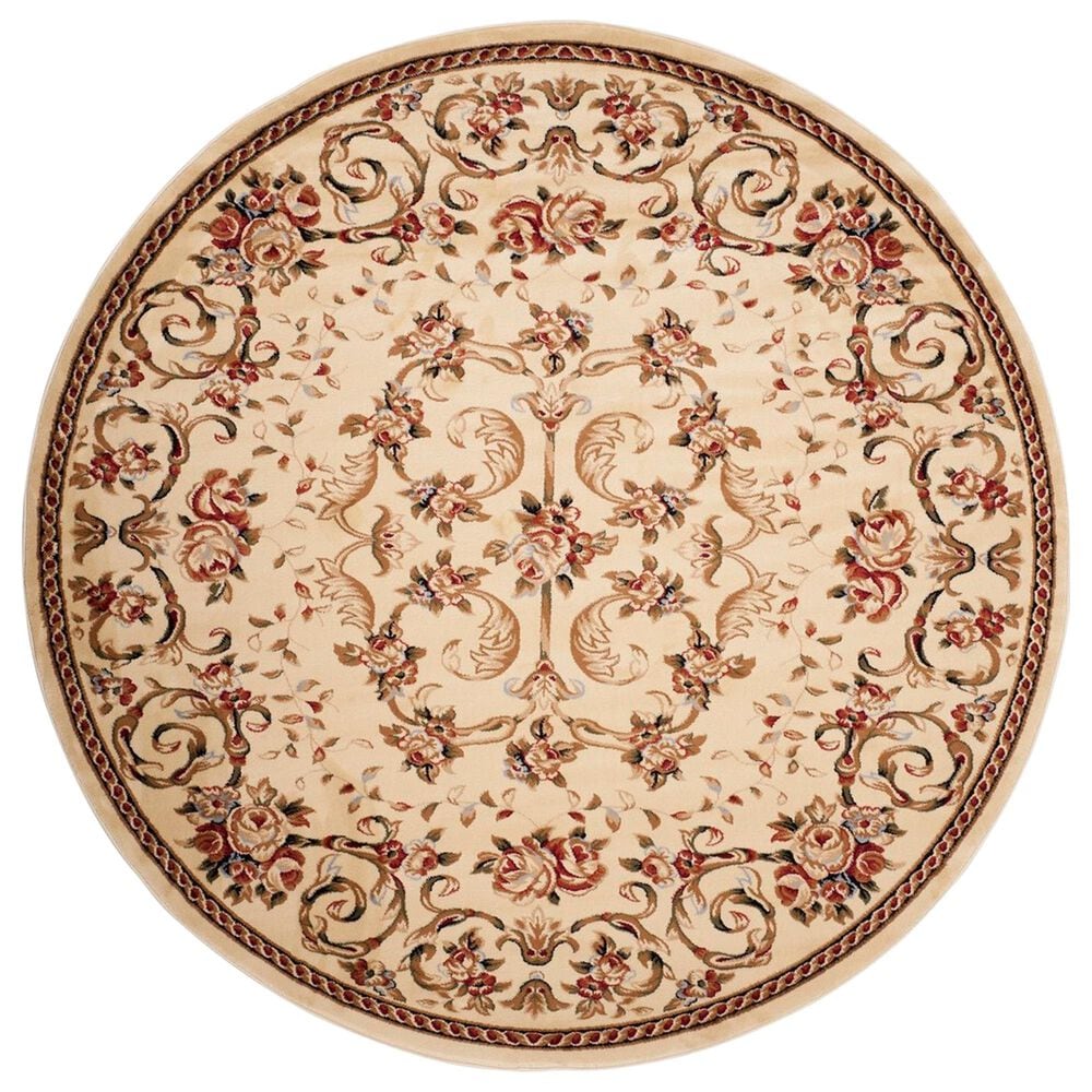 Safavieh Lyndhurst LNH327 8" Round Ivory and Beige Area Rug, , large