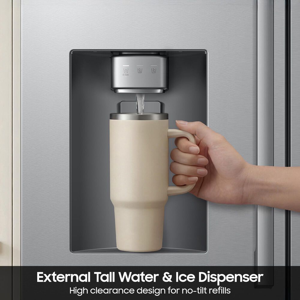 Samsung Bespoke AI 29 Cu. Ft. French Door Refrigerator with Zero Clearance Fit and Dual Auto Ice Maker in Fingerprint Resistant Stainless Steel, , large