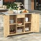 Hearth and Haven Outdoor Kitchen Island with Stainless Steel Top in Natural, , large
