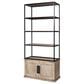 Mercana Braxton II 3-Tier Shelving Unit in Light Brown and Matte Black, , large