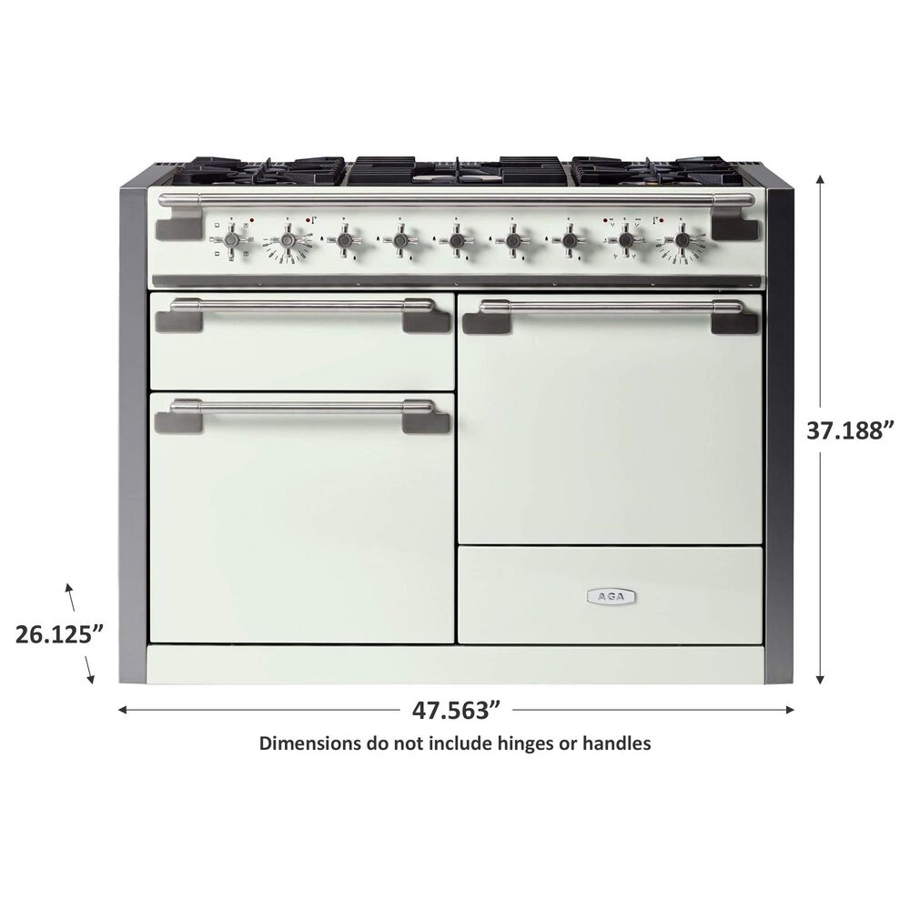 AGA Elise 48&quot; Freestanding Dual Fuel Range in White, , large