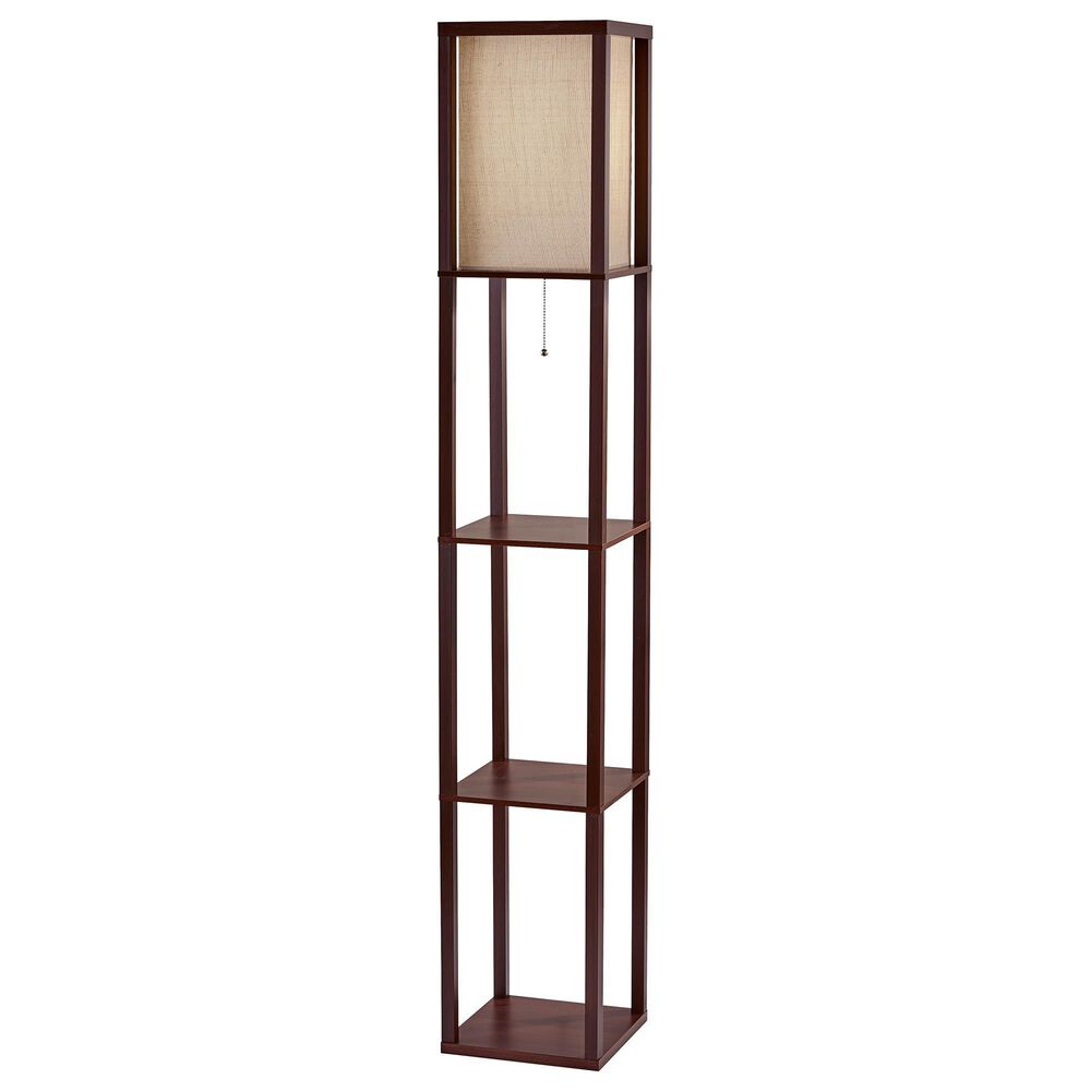 Adesso Wright Shelf Floor Lamp in Walnut, , large