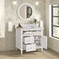 James Martin Vanities Lorelai 36" Single Vanity in Bright White with 3 cm Carrara White Marble Top, , large