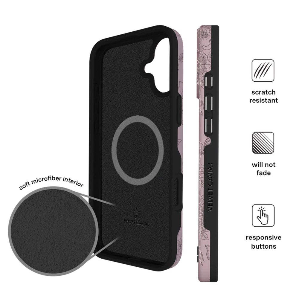 Velvet Caviar MagSafe Case for Apple iPhone 16 Plus - Dusty Rose Chrome Floral, , large