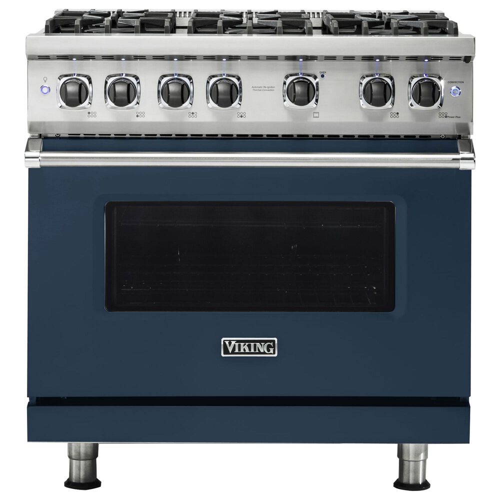 Viking Range 36" Freestanding Gas Range in Slate Blue, , large