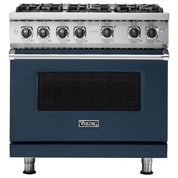 Viking Range 36" Freestanding Gas Range in Slate Blue, , large