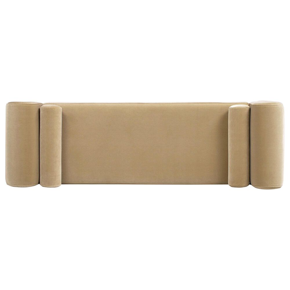 Jennifer Taylor Home Mason Arched Arm Bench with Bolster Pillows in Camel Brown Beige, , large