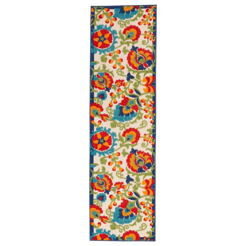 Nourison Aloha ALH17 2" x 6" Multicolor Indoor/Outdoor Runner, , large