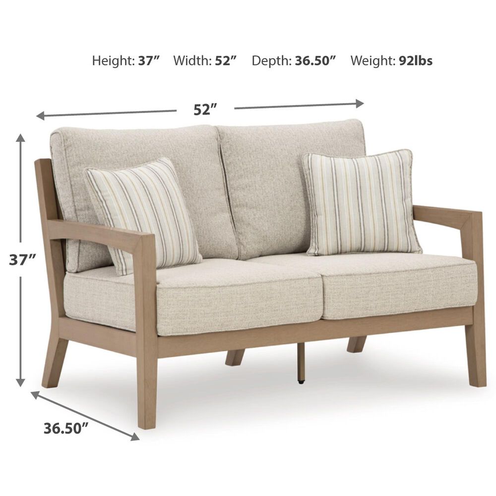 Ashley Hallow Creek Patio Loveseat in Beige, , large