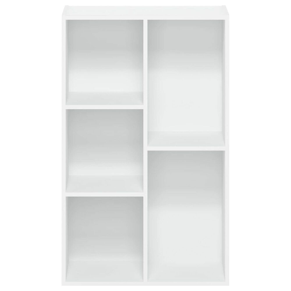 HOMLUX 5-Cube Open Shelf Storage Bookcase in White, , large