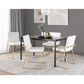 LumiSource Dutchess Side Chair with White Faux Leather Cushion in Gold (Set of 2), , large