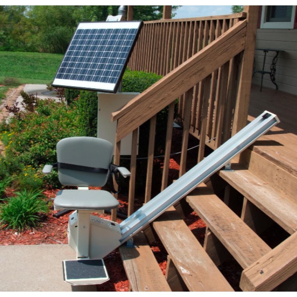 Staying Home Legacy Lifts Indoor/Outdoor Stair Lift Chair with Track Assembly in Gray, , large