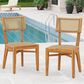 Hearth and Haven Netro Outdoor Dining Chair in Light Brown and Teak (Set of 2), , large