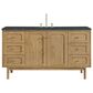 James Martin Vanities Laurent 60" Single Bathroom Vanity in Light Natural Oak with 3 cm Charcoal Soapstone Quartz Top and Rectangular Sink, , large