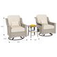 HOMLUX 3-Piece Outdoor Swivel Rocking Chair Set and Side Table in Beige, , large