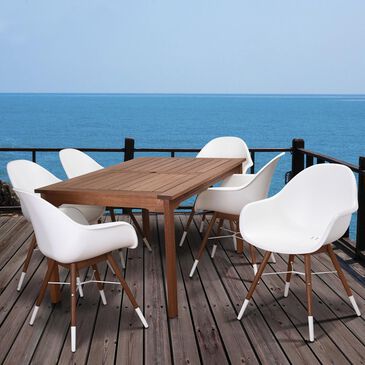 International Home Miami Amazonia Charlotte 7-Piece Rectangular Patio Dining Set in White, , large
