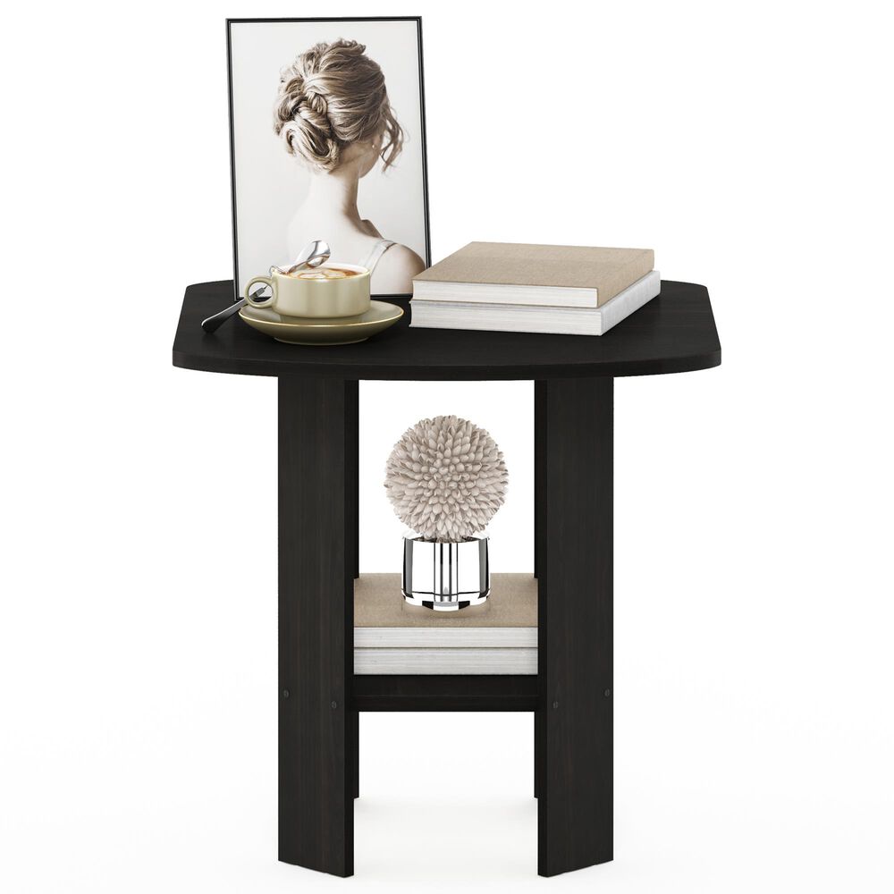 HOMLUX 1-Shelf End Table in Espresso, , large