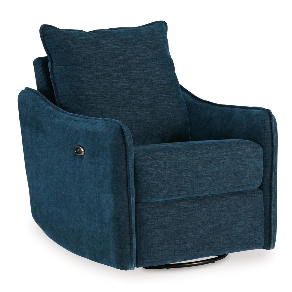 Ashley McBurg Swivel Power Recliner in Navy, , large