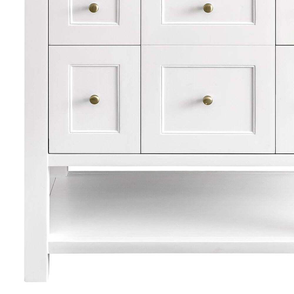 James Martin Vanities Breckenridge 36&quot; Single Bathroom Vanity in Bright White with 3 cm Ethereal Noctis Quartz Top and Rectangular Sink, , large